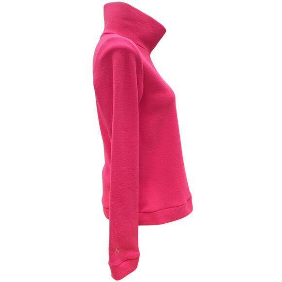 Dudley Stephens Women’s Top Size XS Park Slope Fleece Turtleneck Neon Pink - Picture 2 of 4